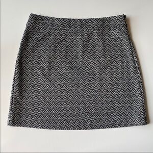 Loft -  A Line Chevron Mini Skirt in Black & Gray